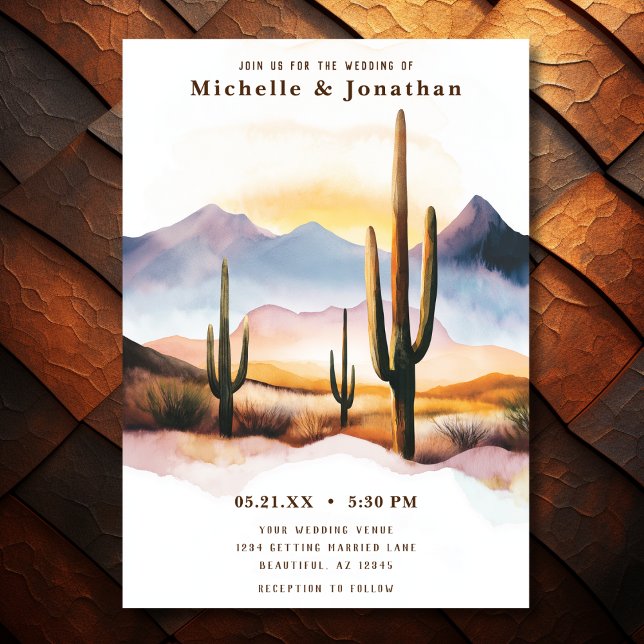 Boho Desert Cactus Western Wedding Invitation (Front - Boho Desert Cactus Western Wedding Invitation)