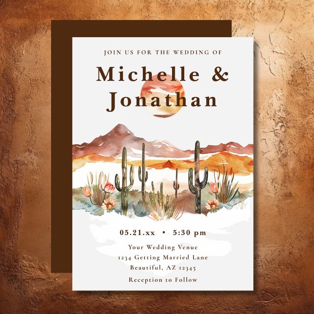 Boho Desert Cactus Western Wedding Invitation (Boho Desert Cactus Western Wedding Invitation)