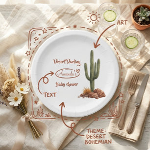 Boho Desert Darling Southwest Baby Shower Paper Plates