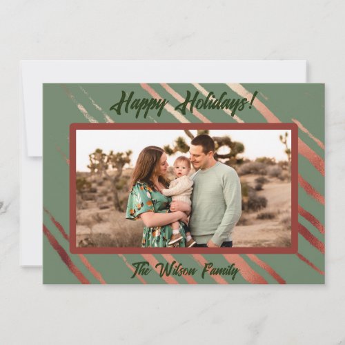 Boho Desert Green Flat Holiday Card