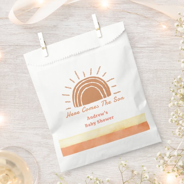 Boho Desert Here Comes The Son Baby Shower  Favor Bag (Clipped)