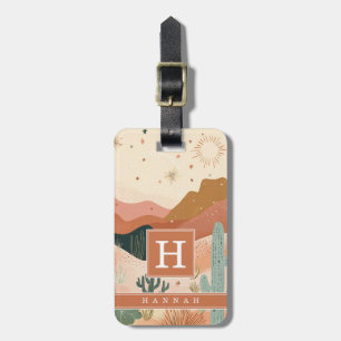Boho Desert Landscape Luggage Tag