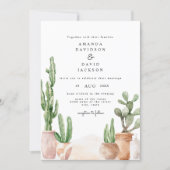 Boho Desert Mexican Cactus Bohemian Chic Wedding Invitation (Front)