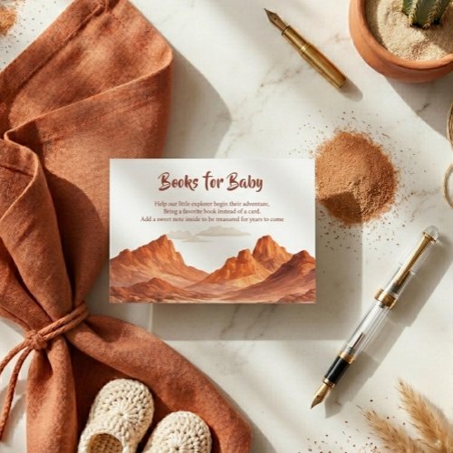 Boho Desert Mountain Baby Shower Books for Baby Enclosure Card