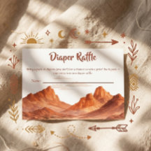 Boho Desert Mountain Baby Shower Diaper Raffle
