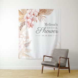 Boho Desert Pampas Grass Bridal Shower Backdrop