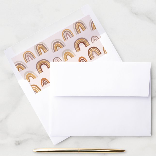 Boho Desert Rainbow in Neutrals Shower Envelope Liner (Desk)
