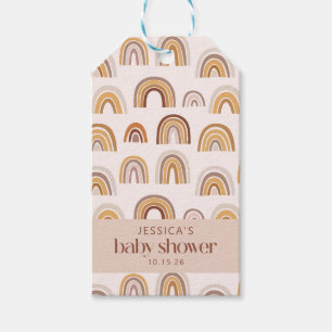 Boho Desert Rainbow Neutral Custom Baby Shower Gift Tags