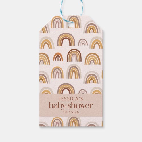 Boho Desert Rainbow Neutral Custom Baby Shower  Gift Tags