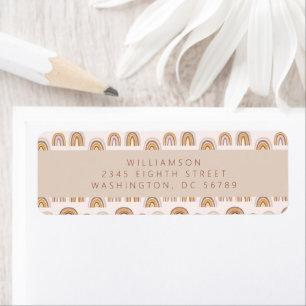 Boho Desert Rainbow Neutral Shower Return Address  Label