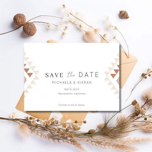 Boho Desert Rust Terracotta Wedding Photo Save The Date