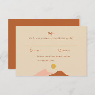 Boho Desert Simple Wedding RSVP Enclosure Card