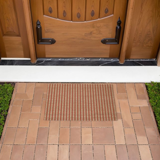 Boho Desert Stripe Pattern Design Fiber Doormat (Insitu (Outdoor))