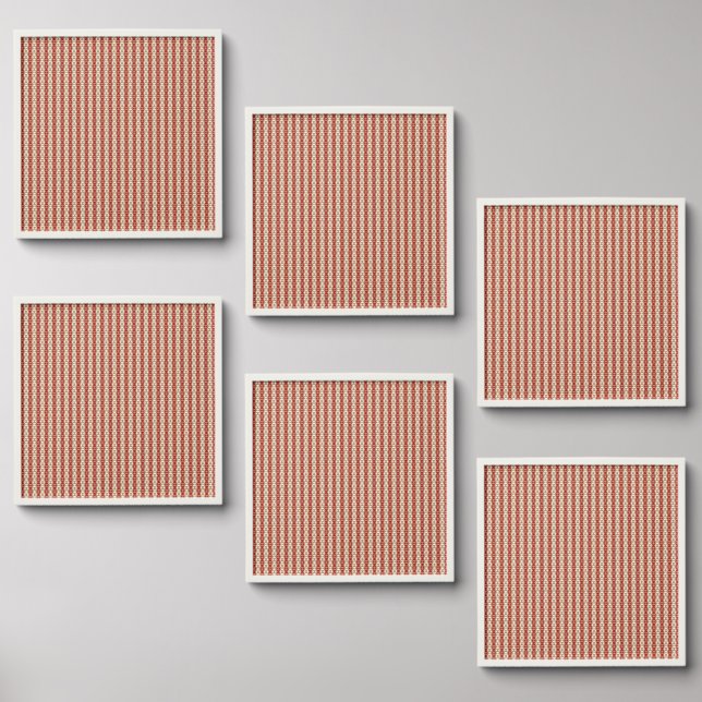 Boho Desert Stripe Pattern Design Peel And Stick Photo Tile (Front Set)
