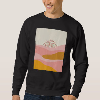 Boho Desert Sun Sunset Waves in Pink, Orange and C Sweatshirt