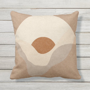 Boho Desert Sun Terracotta Cream Throw Pillow