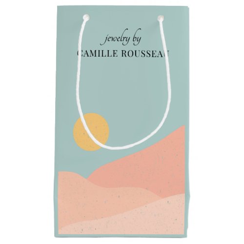 Boho Desert Sunrise Mountains Abstract  Small Gift Bag