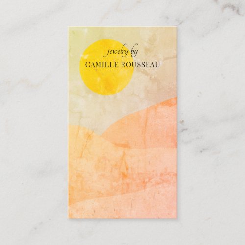 Boho Desert Sunrise Mountains Handcrafted Jewelry  Business Card