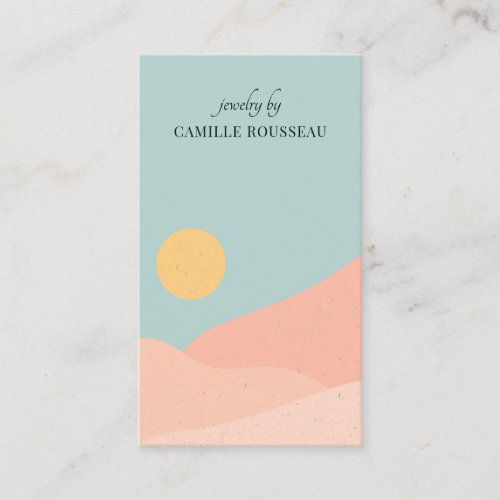 Boho Desert Sunrise Mountains Handcrafted Jewelry  Business Card
