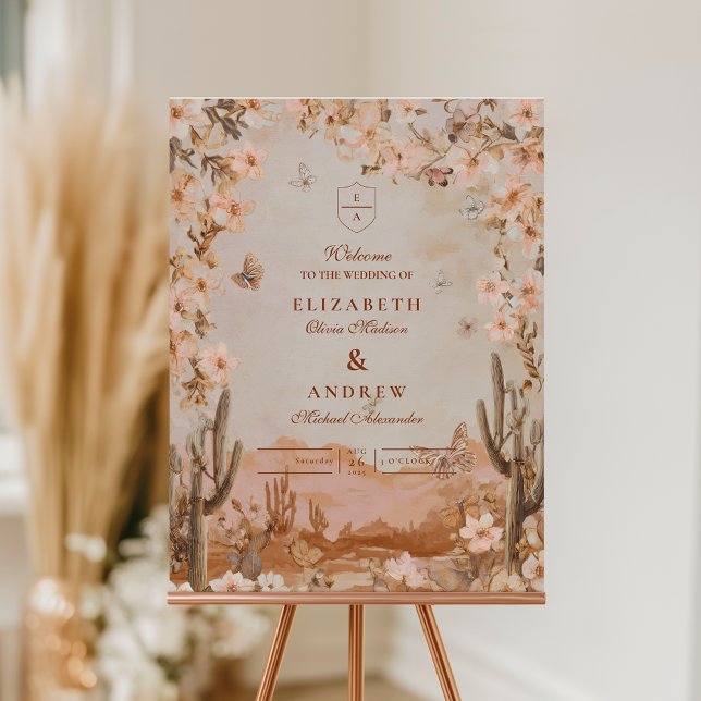 Boho Desert Sunset Cactus Wedding Foam Board (Creator Uploaded)