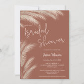 Boho desert terracotta pampas photo bridal shower invitation (Front)