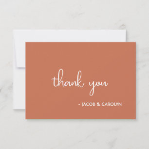 Boho Desert Terracotta Wedding Thank You Card