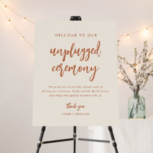 Boho Desert Unplugged Wedding Ceremony Sign