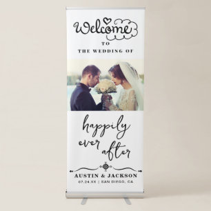 Boho Desert Wedding Happily Ever After Party Retra Retractable Banner