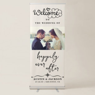 Boho Desert Wedding Happily Ever After Party Retra Retractable Banner