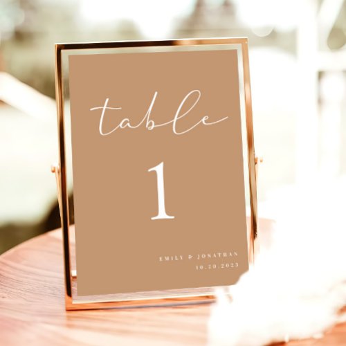 Boho Desert Wedding Table Number