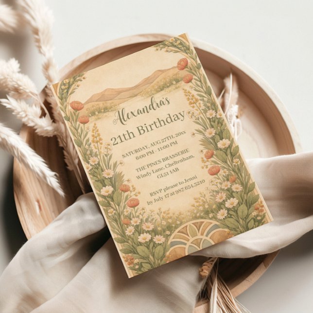 Boho Desert Wildflower Birthday Invitation (Creator Uploaded)