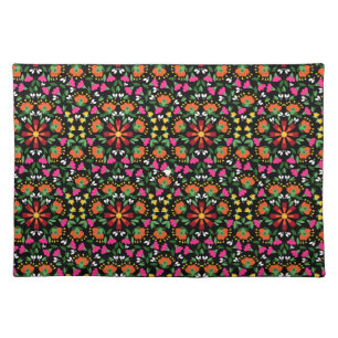 Boho Design Bold Color Floral Cloth Placemat