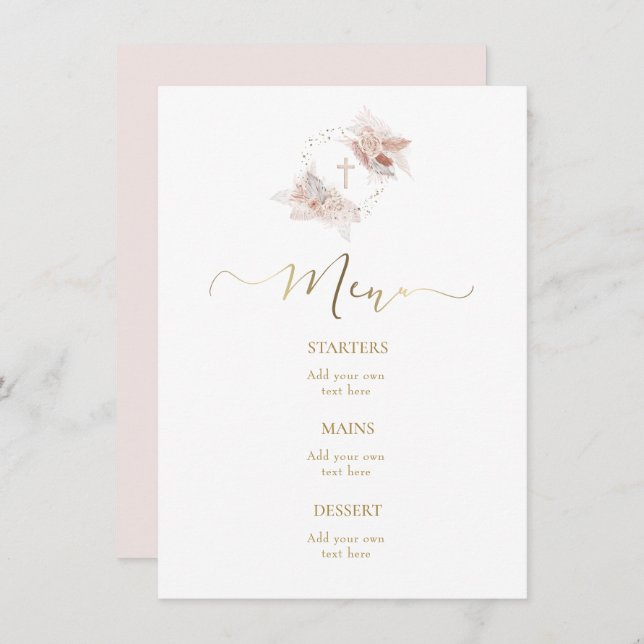 boho design Menu (Front/Back)
