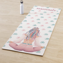 Boho Design Woman with Dreadlocks Meditation OM