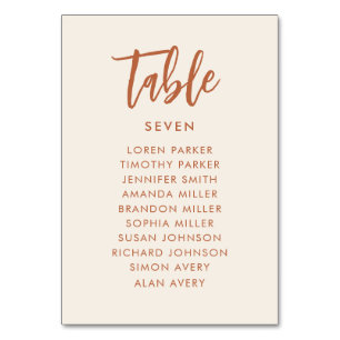 Boho Dessert Wedding Seating Chart Table Number