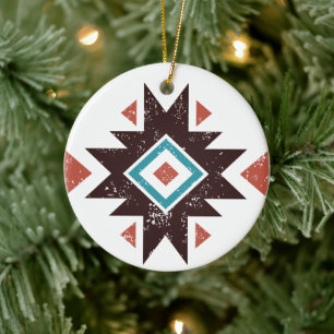Boho Diamond Emblem Ceramic Ornament