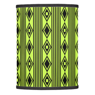 Boho Diamonds Stripes Black Chartreuse Lamp Shade
