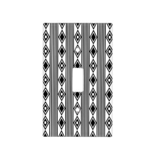 Boho Diamonds Stripes Black White Light Switch Cover