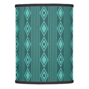 Boho Diamonds Stripes Teal Lamp Shade