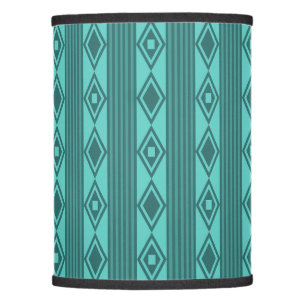 Boho Diamonds Stripes Turquoise Lamp Shade