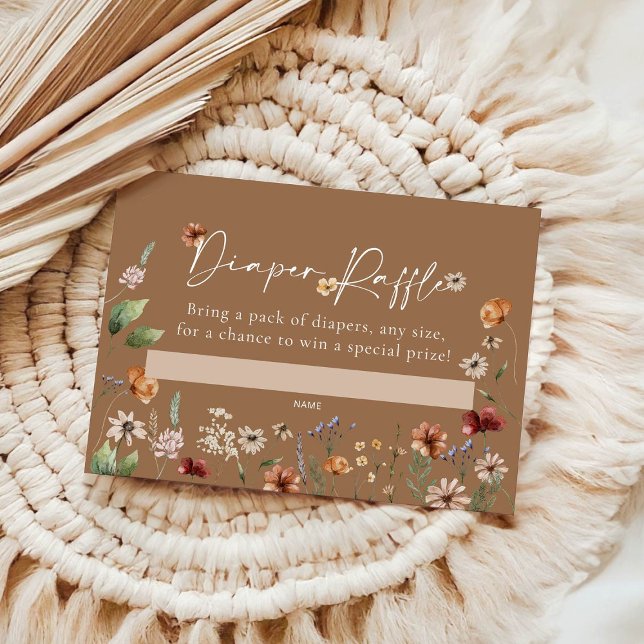 Boho Diaper Raffle Baby Shower Card (Creator Uploaded)
