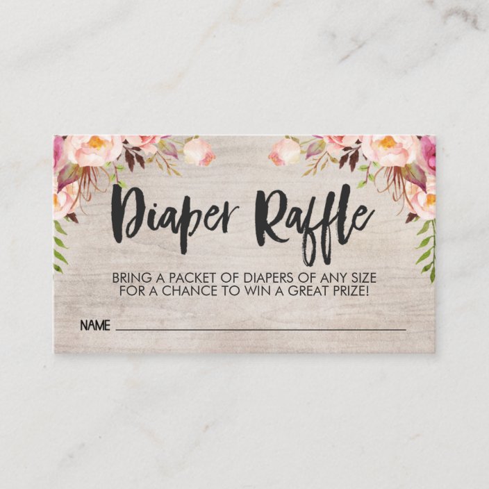 diaper raffle cards