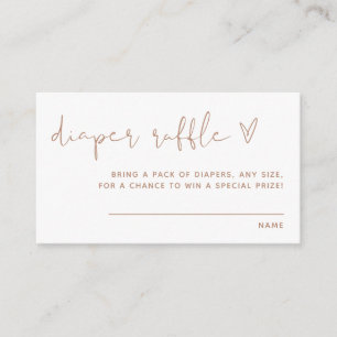 Boho Diaper Raffle Card, Neutral Modern Minimalist Enclosure Card