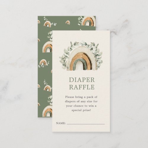 Boho Diaper Raffle Enclosure Card