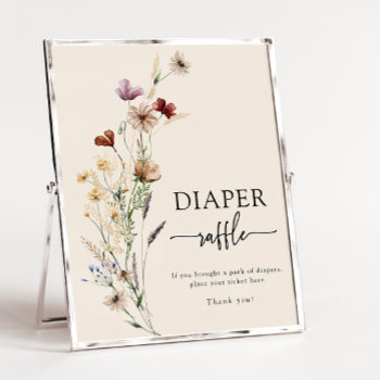 Boho Diaper Raffle Poster by The_Painted_Paperie at Zazzle