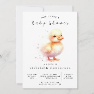 Boho Digital Duck Baby Shower Invitation