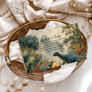 Boho Dino Baby Shower Books for Baby Enclosure Card