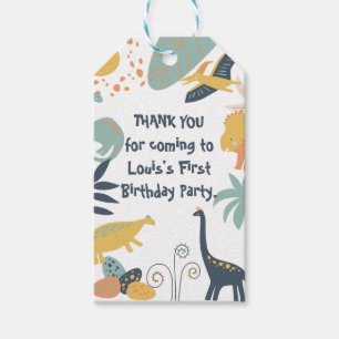 Boho Dinosaur Baby Birthday Party Gift Tags