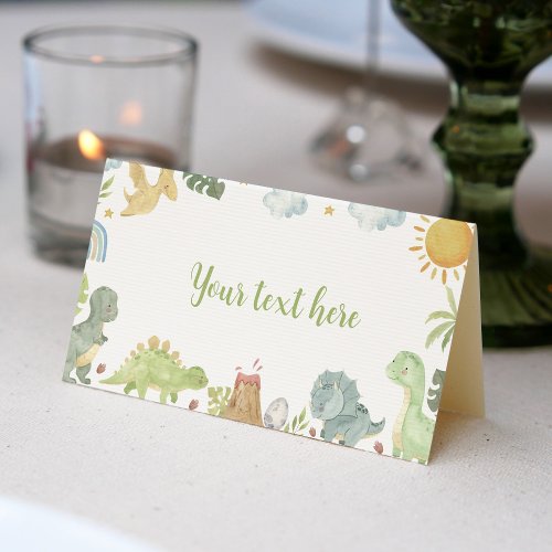 Boho Dinosaurs Birthday Place Card