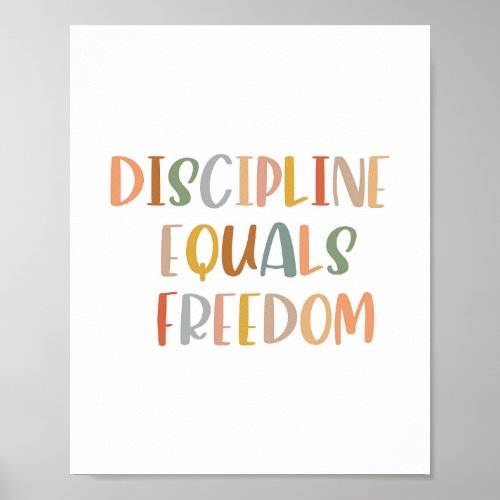 Boho Discipline Equals Freedom Poster